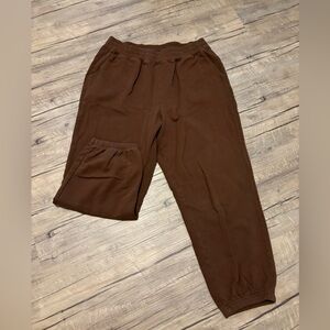 Brown American eagle sweatpants.